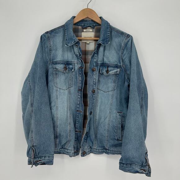 Thread & Supply Women’s Large Denim Jacket – Sherpa Flannel Lined – Casual - Picture 2 of 6